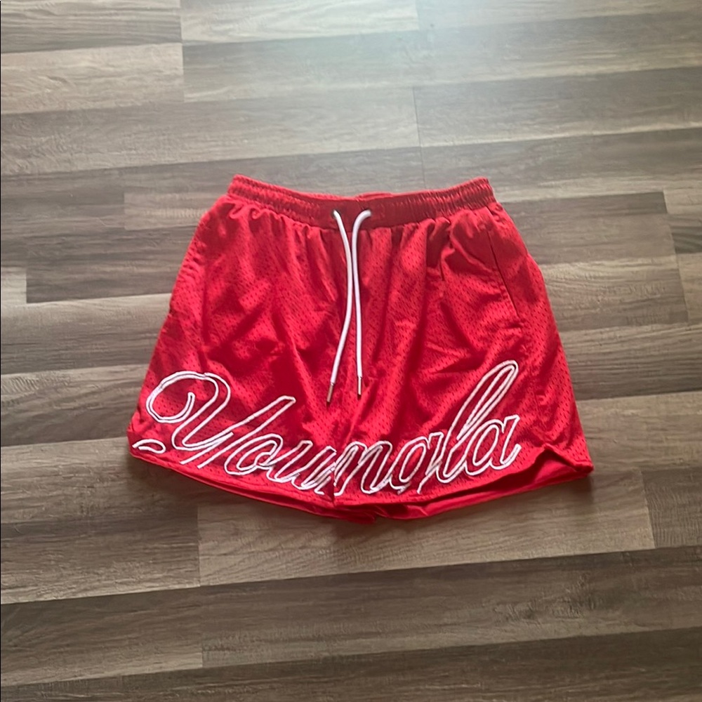 YoungLA red athletic shorts size large